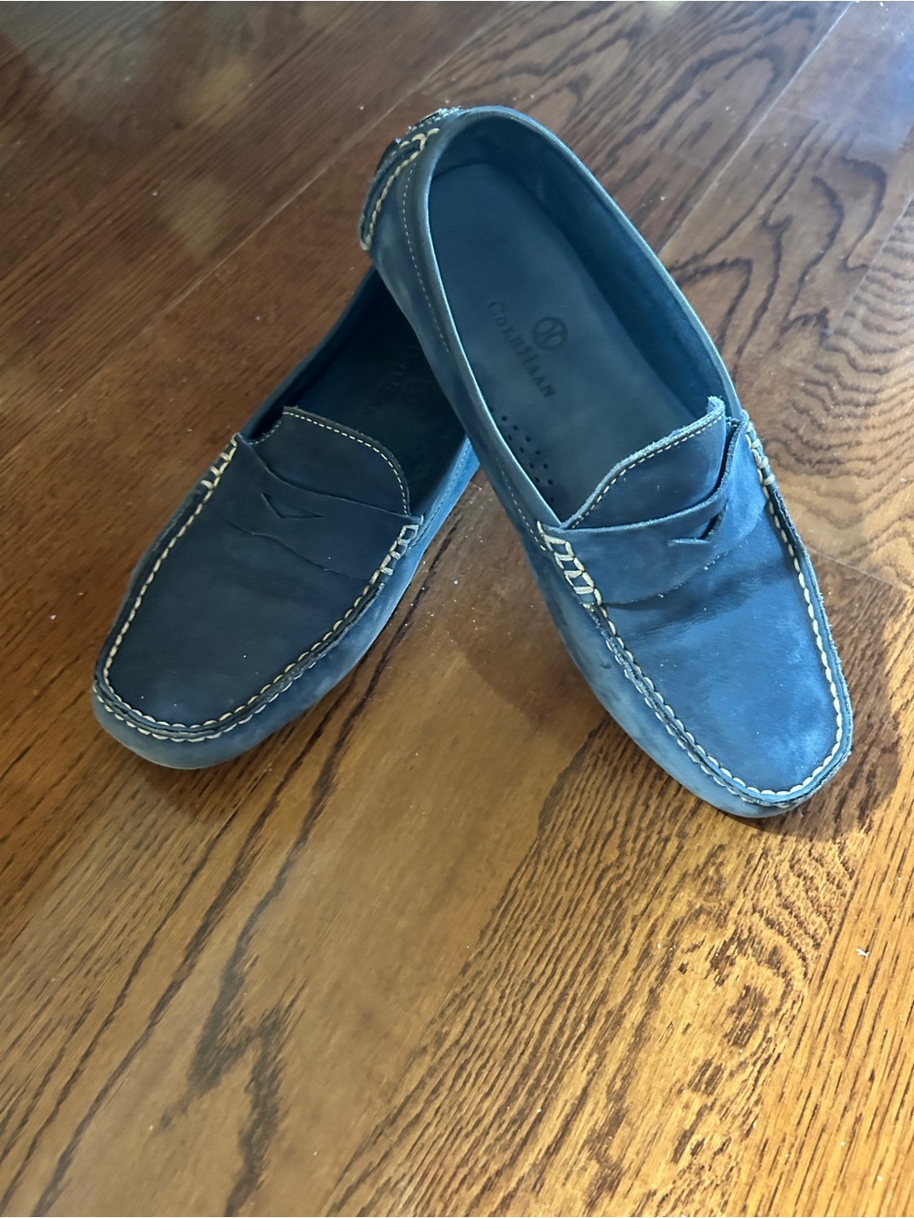 Cole Haan Blue Nubuck Penny Loafers